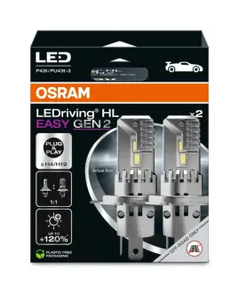 LED лампочка (Набір 2шт) LED 12В 24/22Вт P43T без гомологічного сертифікату LEDriving HL EASY GEN 2, білий 6500K osram 64193DWESY22HB MINI MINI