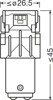 LED лампочка (упаковка-блістер 2шт) LED 12В 2Вт BAY15D без гомологічного сертифікату LEDriving SL, Білий 6000K Osram 7528DWP2BL