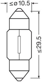 Автолампа 10W osram 6438-2BL