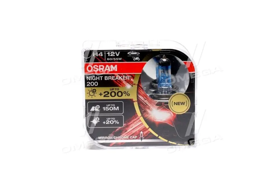 Автолампа Night Breaker 200(H4 12V 60/55W P43t) Osram 64193NB200HCB (фото 1)