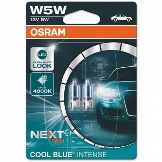 (к/т 2 шт) Автолампа (5W 12V W2,1X9,5D) osram 2825CBN-02B на Форд KA