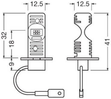 Комплект ламп (2шт.) LED H3 8W 12V PK22S 6500К osram 64151DWESYHCB