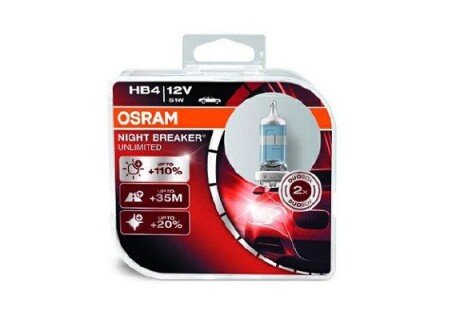 Комплект ламп HB4 12V 51W Night Breaker Unlimited +110% osram 9006NBUHCB