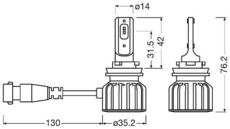 Комплект світлодіодних автоламп osram 9006DWBRT2HFB