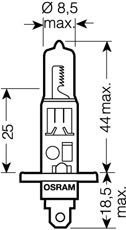 Лампа галогенная H1 12V 55W ALS P14.5s osram 4050300504544 на Форд Мондео 1