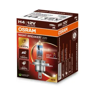 ЛАМПА H4 P43t 12V 60/55W NIGHT BREAKER +220% Osram 64193NB220