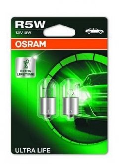 Лампа накаливания R5W 12V 5W BA 15s Ultra Life (blister 2шт) (пр-во) osram 5007ULT-02B