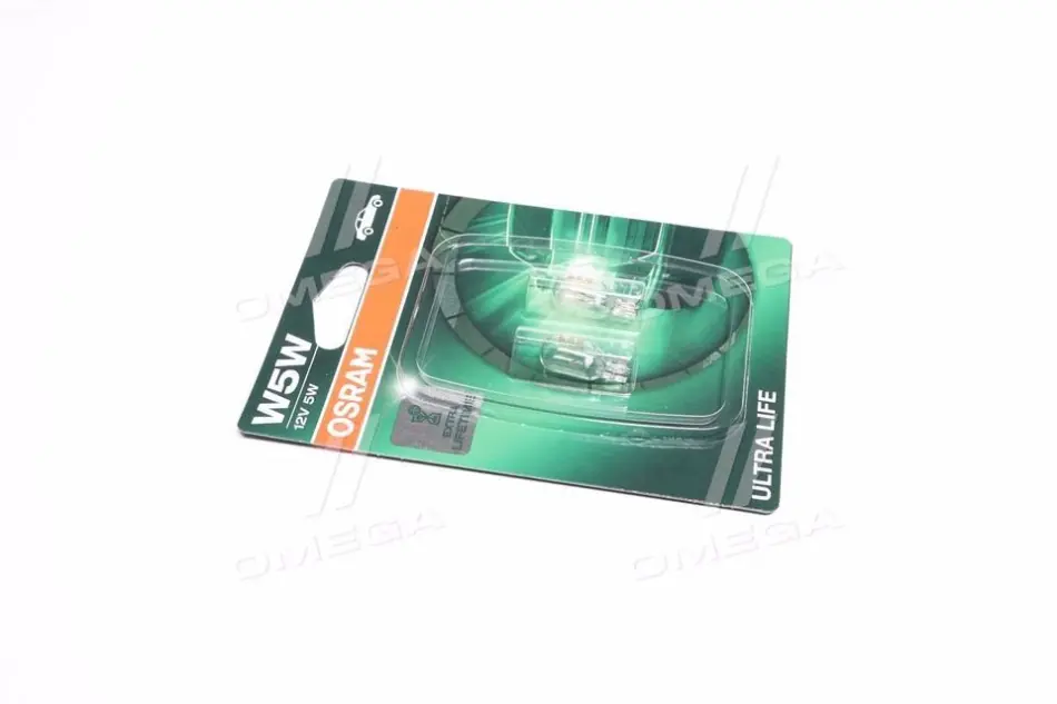 Лампа накаливания W5W 12V 5W W2,1x9,5d Ultra Life (компл.) (пр-во OSRAM) Osram 2825ULT02B (фото 1)
