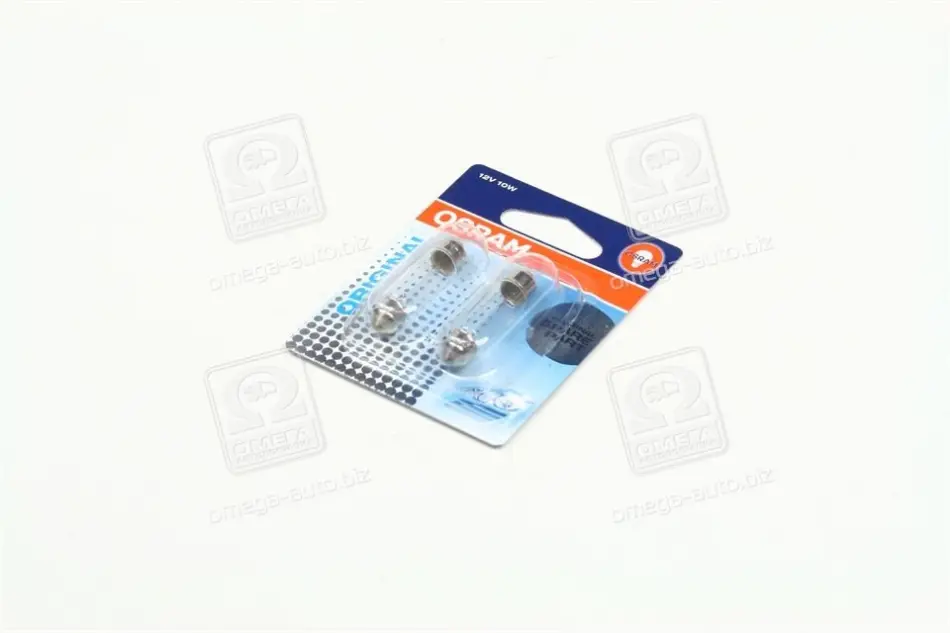 Лампа софитная вспомогат. освещения C10W 12V 10W SV8.5-8 (2 шт) blister (пр-во OSRAM) osram 641102B