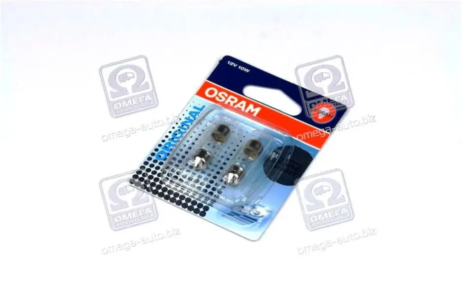 Лампа софитная вспомогат. освещения C10W 12V 10W SV8.5-8 (2 шт) blister (пр-во OSRAM) osram 6438-02B