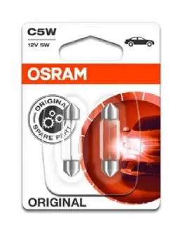 Лампа софитная вспомогат. освещения C5W 12V 5W SV8.5-8 (2 шт) blister (пр-во OSRAM) Osram 6418-02B