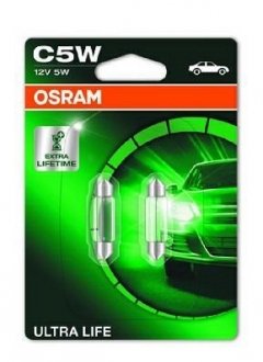 Лампа вспомогат. освещения C5W 12V 5W SV8.5-8.5 Ultra Life blister (пр-во) osram 6418ULT-02B