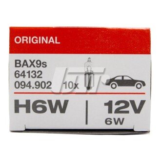 Лампа вспомогат. освещения H6W 12V 6W BAX9s osram 64132