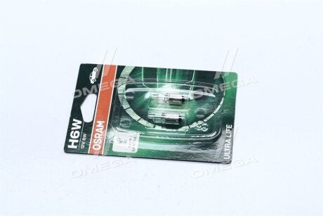 Лампа вспомогат. освещения H6W 12V 6W BAX9s Ultra Life (Blister 2шт) osram 64132ULT02B
