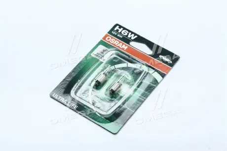 Лампа вспомогат. освещения H6W 12V 6W BAX9s Ultra Life (Blister 2шт) (пр-во OSRAM) osram 64132ULT02B