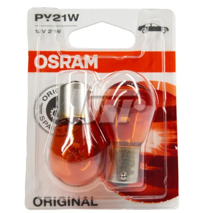 Лампа вспомогат. освещения РY21W 12V 21W ВАU15s (2 шт) blister (пр-во OSRAM) Osram 750702B (фото 1)