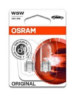 Лампа вспомогат. освещения W5W 12V 5W W2,1X9,5d ORIGINAL LINE (2 шт) blister osram 2825-02B на Мерседес W211