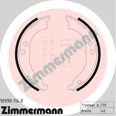 Колодки ручного (стоячого) тормоза otto zimmermann gmbh 109901140