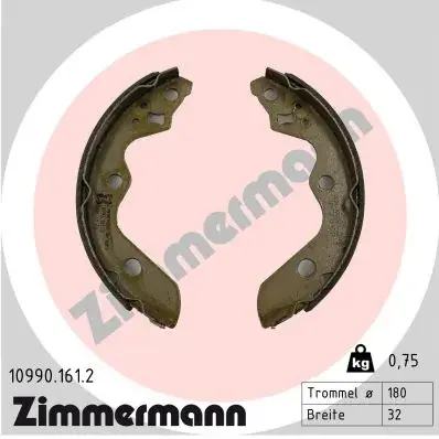 Колодки ручного (стоячого) гальма Otto Zimmermann GmbH 109901612 (фото 1)
