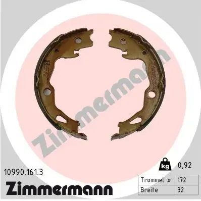 Колодки ручного (стоячого) гальма Otto Zimmermann GmbH 109901613 (фото 1)