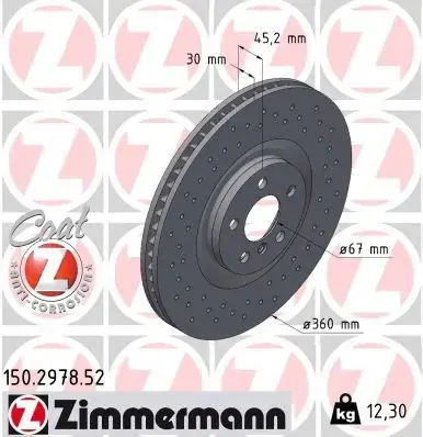 Гальмiвнi диски SPORT Z переднiй правий otto zimmermann gmbh 150297852