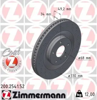 Диск гальмівний SPORT Z otto zimmermann gmbh 200254152 Infiniti