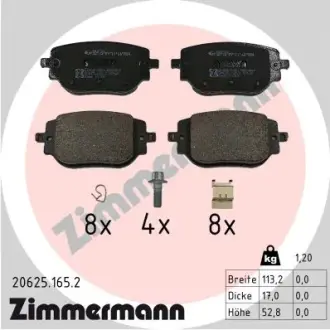 Гальмiвнi колодки дисковi заднi Otto Zimmermann GmbH 206251652