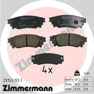 Тормозні (гальмівні) колодки Otto Zimmermann GmbH 221531551