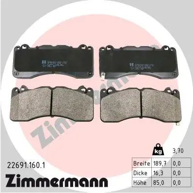 Тормозные колодки otto zimmermann gmbh 226911601