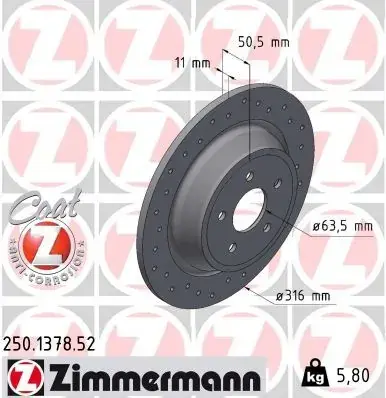 Диск гальмівний SPORT Z otto zimmermann gmbh 250137852