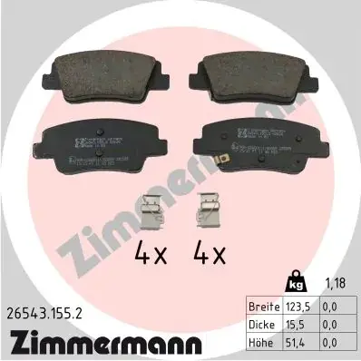 Тормозні (гальмівні) колодки Otto Zimmermann GmbH 265431552 (фото 1)