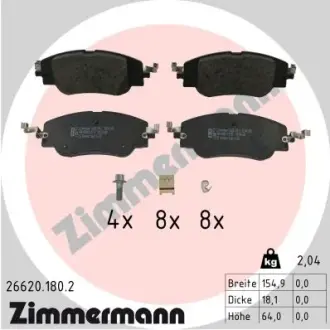 Тормозні (гальмівні) колодки Otto Zimmermann GmbH 266201802