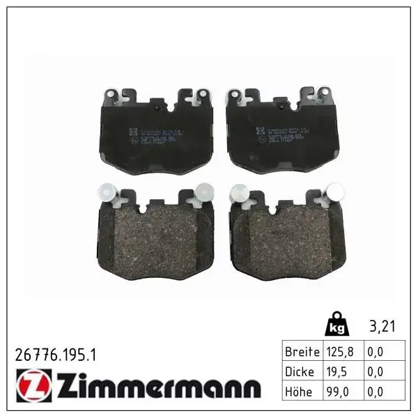 Комплект гальмівних колодок otto zimmermann gmbh 267761951