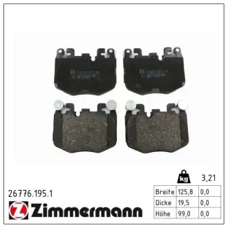 Комплект гальмівних колодок otto zimmermann gmbh 267761951