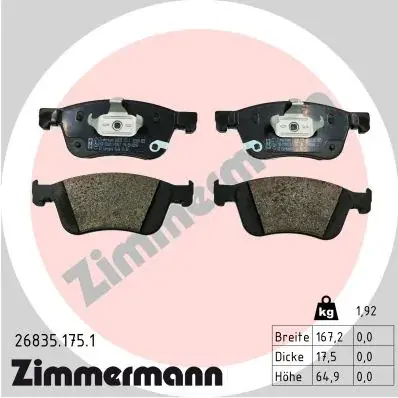 Тормозные колодки otto zimmermann gmbh 268351751