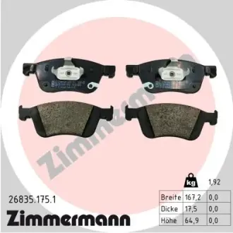 Тормозные колодки otto zimmermann gmbh 268351751 Рено Megane