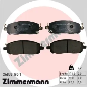 Передні тормозні (гальмівні) колодки Otto Zimmermann GmbH 268381901