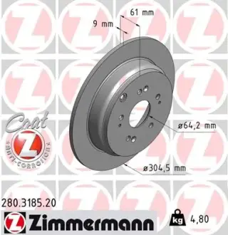Гальмівний диск Otto Zimmermann GmbH 280318520