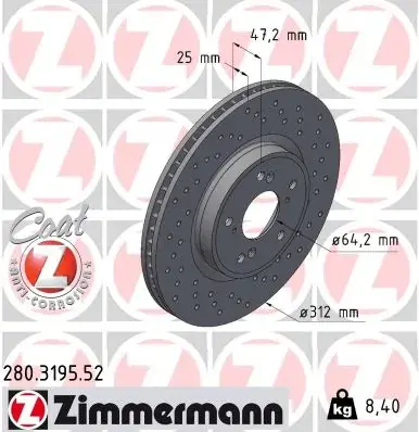 Диск гальмівний otto zimmermann gmbh 280319552