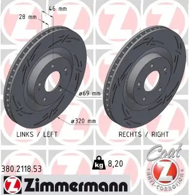 Тормозные колодки otto zimmermann gmbh 380211853