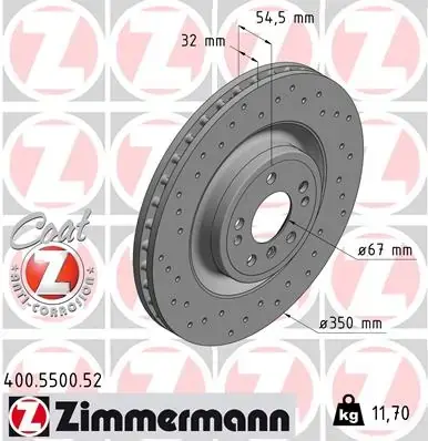 Диск гальмівний SPORT Z otto zimmermann gmbh 400550052