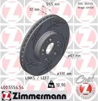 Диск гальмівний BLACK Z лівий otto zimmermann gmbh 400555454