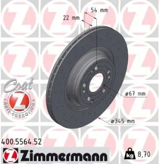 Диск гальмівний SPORT Z Otto Zimmermann GmbH 400556452