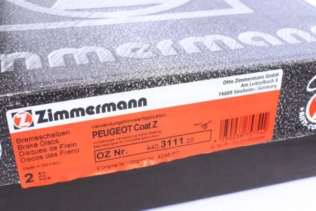 Гальмiвнi диски Coat Z переднi otto Zimmermann GmbH 440311120