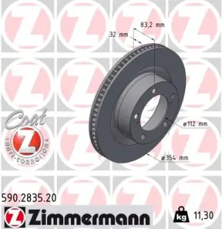 Вентильований гальмівний диск Otto Zimmermann GmbH 590283520