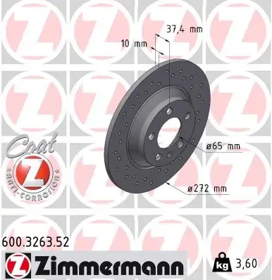 Гальмiвнi диски заднi otto zimmermann gmbh 600326352