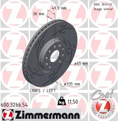 Диск гальмівний BLACK Z лівий otto zimmermann gmbh 600326654