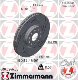 Диск гальмівний BLACK Z правий otto zimmermann gmbh 600326655