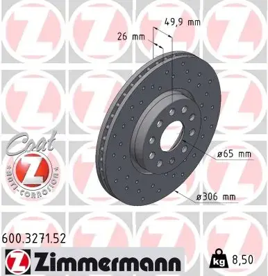 Гальмiвнi диски SPORT Z Otto Zimmermann GmbH 600327152 (фото 1)