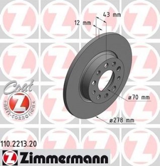 Тормозной диск otto Zimmermann GmbH 110.2213.20